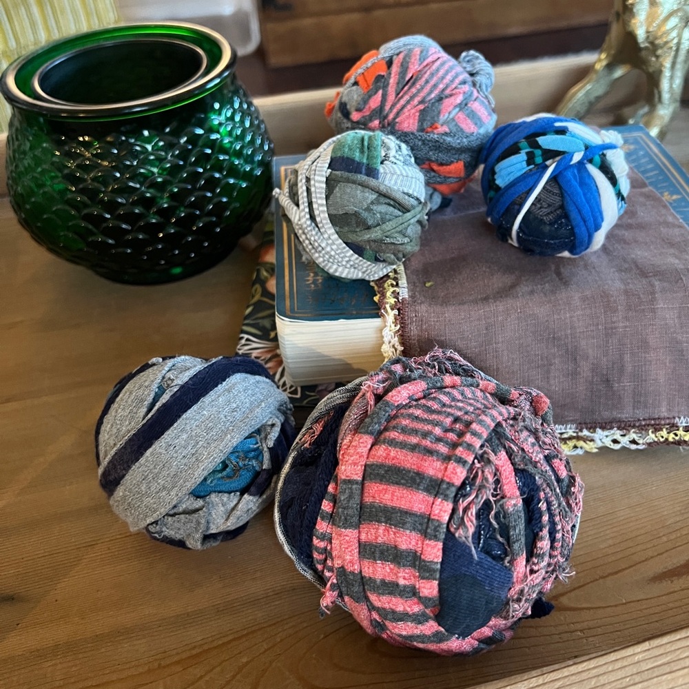 Colorful Scrap Fabric Balls Decor - Set of 5